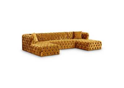 Coco Gold Velvet 3 Piece Sectional (3 Boxes)