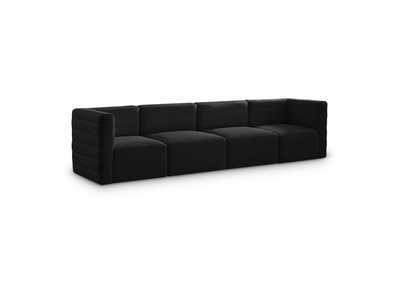 Quincy Black Velvet Modular Sofa