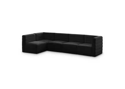 Quincy Black Velvet Modular Sectional