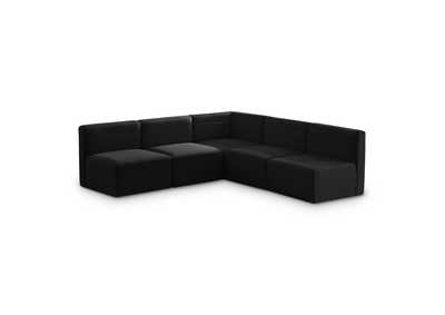 Quincy Black Velvet Modular Sectional