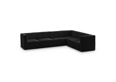 Quincy Black Velvet Modular Sectional