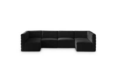 Quincy Black Velvet Modular Sectional