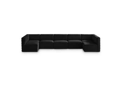 Quincy Black Velvet Modular Sectional