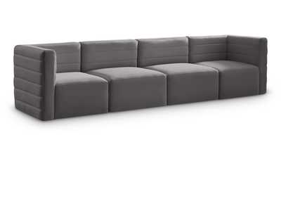 Quincy Grey Velvet Modular Sofa