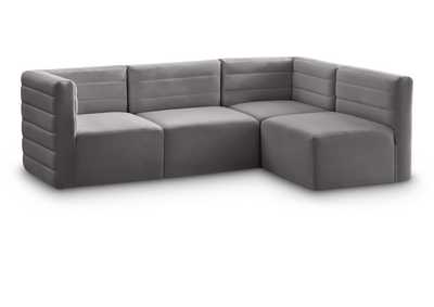 Quincy Grey Velvet Modular Sectional