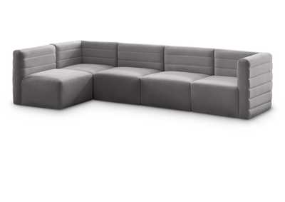 Quincy Grey Velvet Modular Sectional