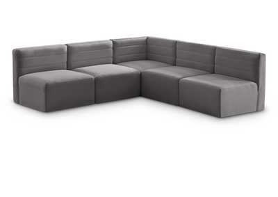 Quincy Grey Velvet Modular Sectional