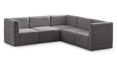 Quincy Grey Velvet Modular Sectional