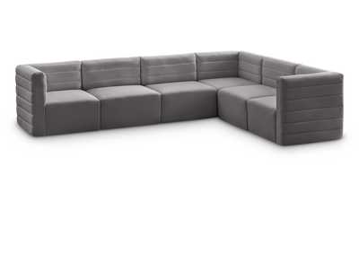 Quincy Grey Velvet Modular Sectional