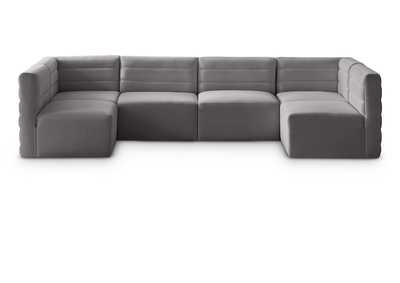 Quincy Grey Velvet Modular Sectional