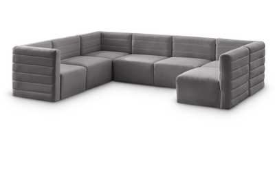 Quincy Grey Velvet Modular Sectional