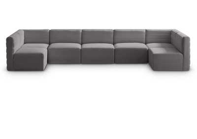 Quincy Grey Velvet Modular Sectional