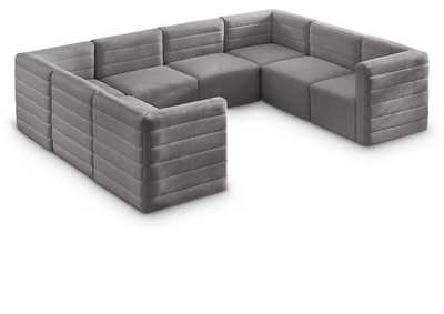 Quincy Grey Velvet Modular Sectional