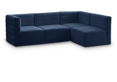 Quincy Navy Velvet Modular Sectional