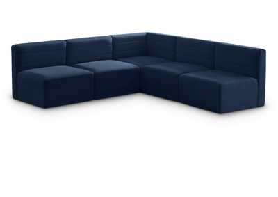 Image for Quincy Navy Velvet Modular Sectional