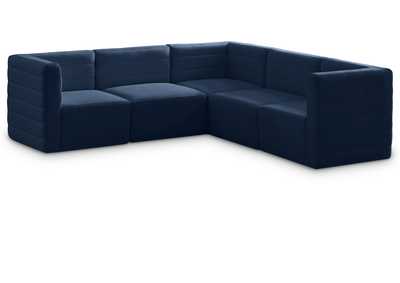 Image for Quincy Navy Velvet Modular Sectional