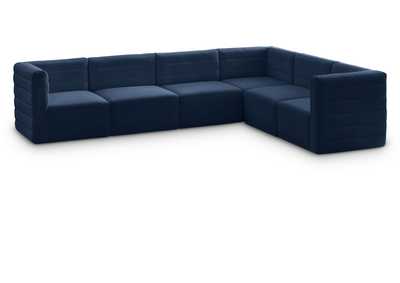 Image for Quincy Navy Velvet Modular Sectional