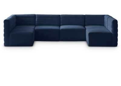 Image for Quincy Navy Velvet Modular Sectional