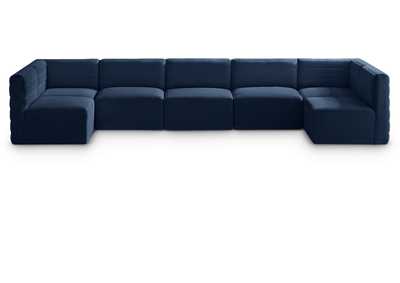 Image for Quincy Navy Velvet Modular Sectional