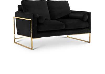 Image for Mila Black Velvet Loveseat