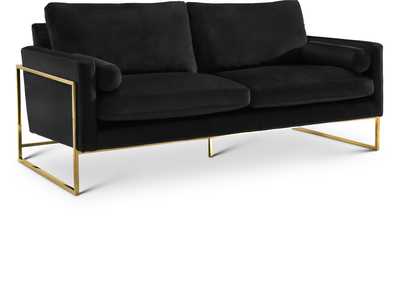 Mila Black Velvet Sofa