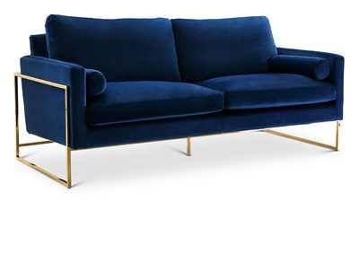 Mila Navy Velvet Sofa