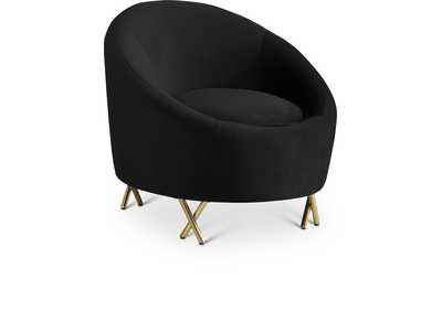 Serpentine Black Velvet Chair