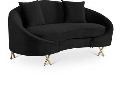 Image for Serpentine Black Velvet Loveseat