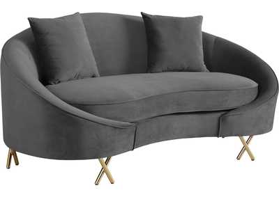 Image for Serpentine Grey Velvet Loveseat