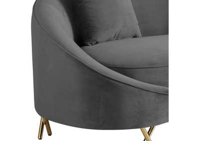 Image for Serpentine Grey Velvet Sofa and Loveseat