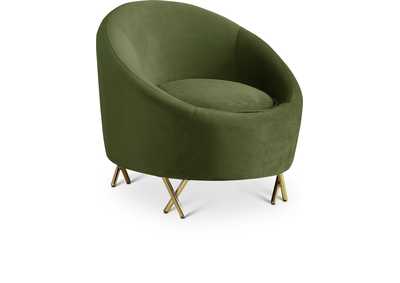 Serpentine Olive Velvet Chair