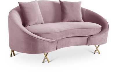 Serpentine Pink Velvet Loveseat