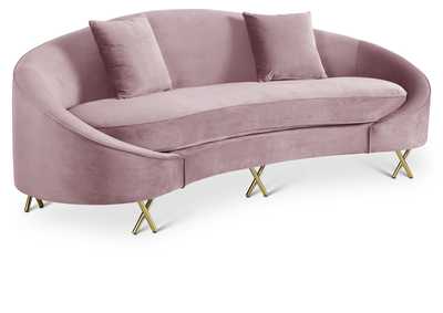 Serpentine Pink Velvet Sofa