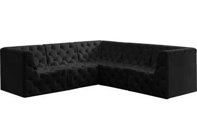 Image for Tuft Black Velvet Modular Sectional