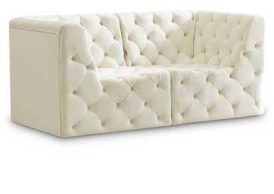 Tuft Cream Velvet Modular Sofa