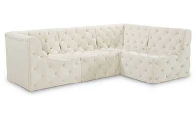 Tuft Cream Velvet Modular Sectional