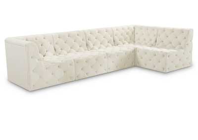 Tuft Cream Velvet Modular Sectional