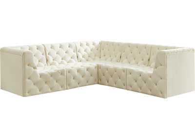 Tuft Cream Velvet Modular Sectional