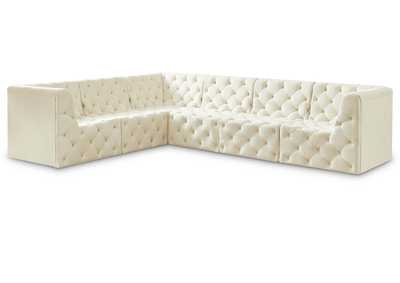 Tuft Cream Velvet Modular Sectional