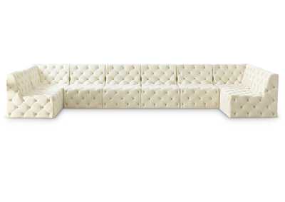 Tuft Cream Velvet Modular Sectional