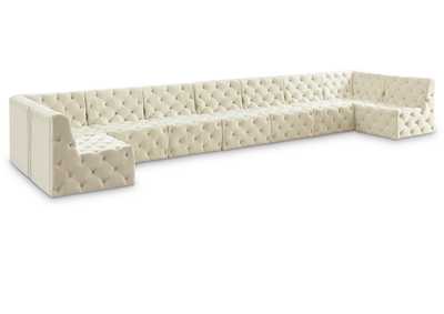 Tuft Cream Velvet Modular Sectional