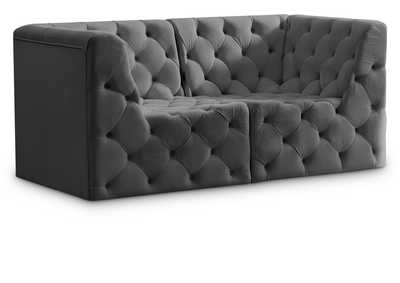 Tuft Grey Velvet Modular Sofa