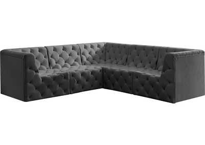 Tuft Grey Velvet Modular Sectional