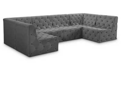 Tuft Grey Velvet Modular Sectional