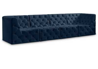 Image for Tuft Navy Velvet Modular Sofa