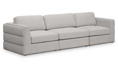 Beckham Beige Durable Linen Textured Fabric Modular Sofa