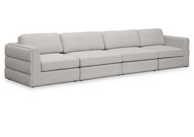 Image for Beckham Beige Durable Linen Textured Fabric Modular Sofa