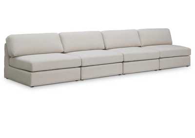 Image for Beckham Beige Durable Linen Textured Fabric Modular Sofa