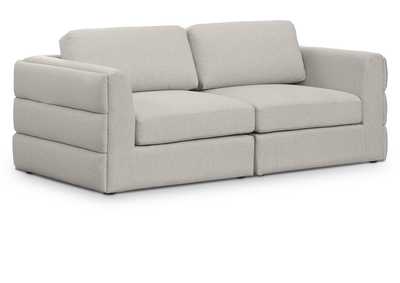 Beckham Beige Durable Linen Textured Fabric Modular Sofa