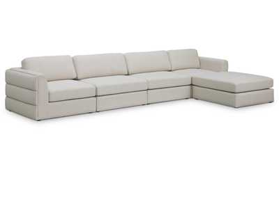 Beckham Beige Durable Linen Textured Fabric Modular Sectional